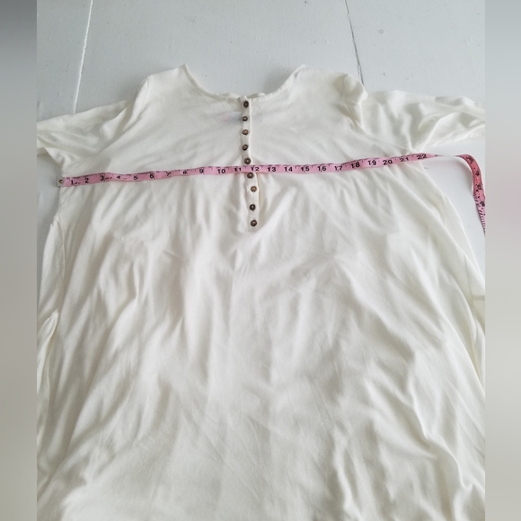 FP Beach Free People Henley Dress White Long Sleeve Size Small - Picture 7 of 11